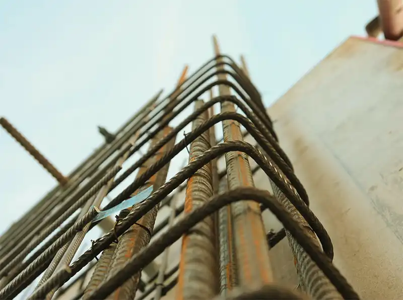 Photo of a rebar on a construction site