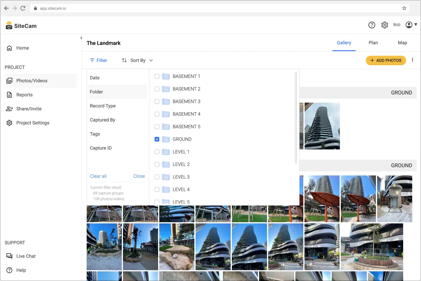 filtering-photos-tags-sitecam-webapp Image showing how to filter photos in SiteCam web app.