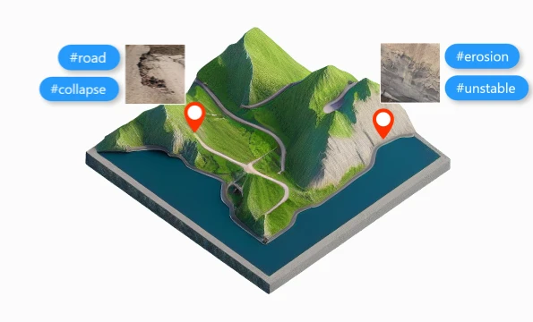 Image showing the capturing and tagging of photos with geo tag in SiteCam